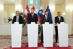 Pressekonferenz zum trilateralen Finanzminister-Treffen in Graz.